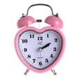 thumbnail image 2 of Vintage Double Reloj Mute Tiempo Dormitorio Hogar Oficina , Rosado, Corazón Colco Despertador de escritorio, 2 of 5