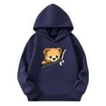 thumbnail image 2 of Eltusu Girls Valentines Hoodies, Cute Loose Fit Graphic Long Sleeve Pullover Sweatshirts Navy Size 7-8 T, 2 of 4