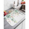 thumbnail image 2 of Pastoral Green Dish Drying Mat 16x18 inch Eucalyptus Leaf Red Fruit Watercolor Botanical Super Absorbent Microfiber Dish Drying Pad for Kitchen Countertops Sink Dish Drainer Racks Bar Mats 2 Pack, 2 of 8