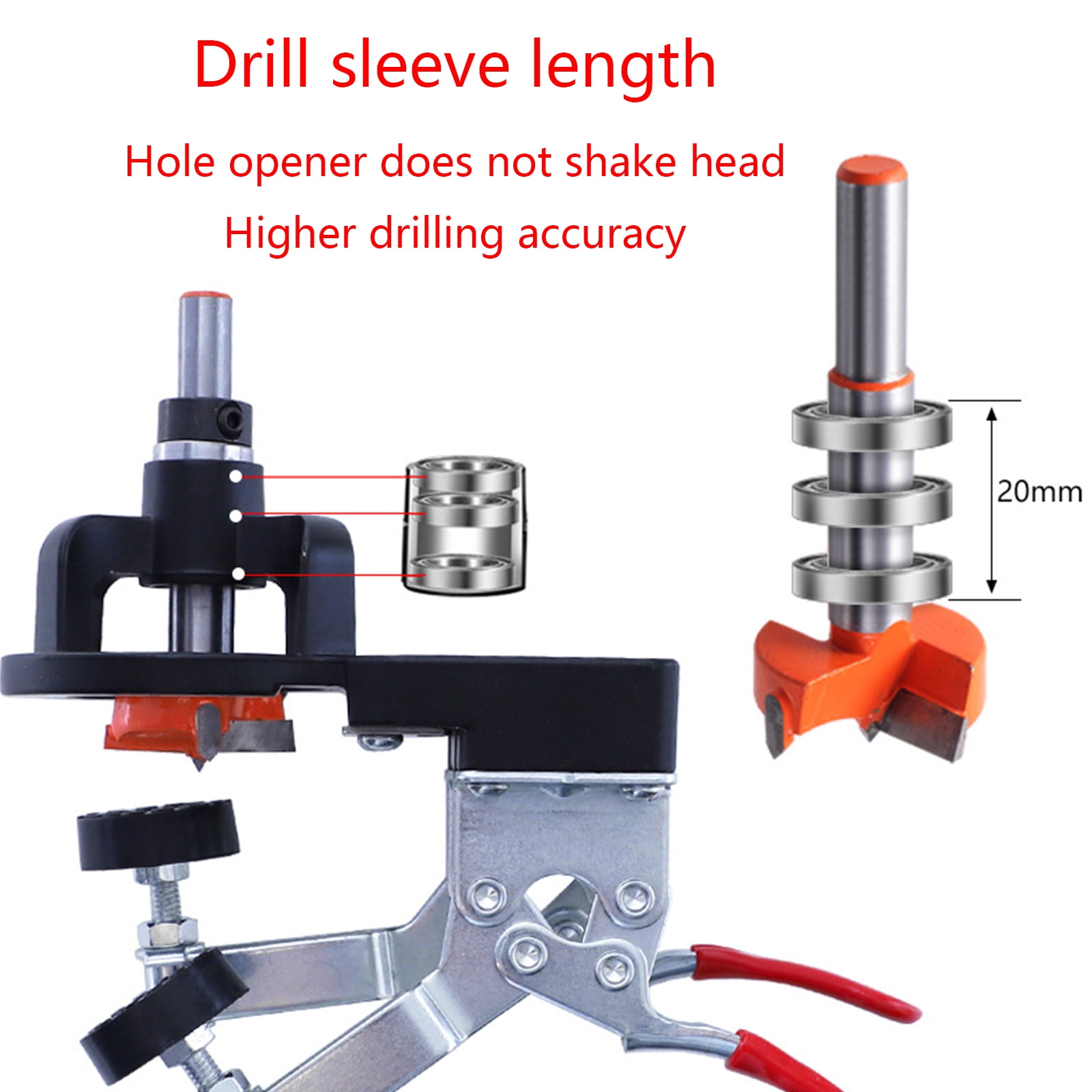 Compact Hinge Hole Drilling Guide 35mm Hinge Jig Concealed Woodworking Hole Puncher for Kitchen Cabinet Doors Hinges