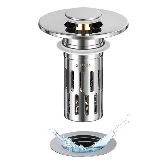 BPPEG 2026 New Bathroom Sink Drain Strainer,3 in 1 Pop Up Bathroom Sink Stopper with Removable Brass Basket Hair Catcher,Universal Sink Plug for 1.1 to 1.6In Drain Hole Drain Hair Catcher