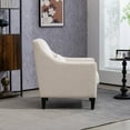 thumbnail image 3 of Modern Corduroy Single Chair with Two Pillows, Upholstered Armchair with Scooped Arms, Soft Single Sofa for Bedroom/Apartment/Studio/Office/Waiting Room, Beige, 3 of 9