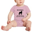thumbnail image 2 of Warning: Protected by A Irish Wolfhound Dog Funny Baby Rompers Baby Clothes (Pink,12-18 Months), 2 of 5