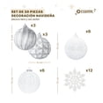 thumbnail image 2 of Set Esferas y Adornos Navideños para Árbol de Navidad Esquimal, 30 Piezas (Blanco Nieve), 2 of 6