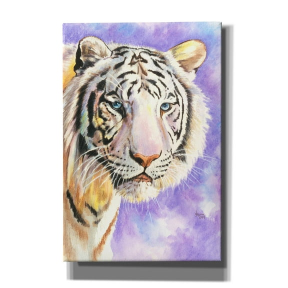 Epic Graffiti 'White Tiger' by Barbara Keith, Canvas Wall Art, 40"x60"