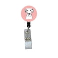 thumbnail image 1 of Checkerboard Pink Dalmatian Retractable Badge Reel, 1 of 1