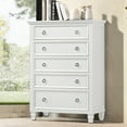 thumbnail image 5 of New Classic Furniture Tamarack Solid Wood 5-Drawer Chest in White, 5 of 6