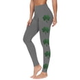 thumbnail image 2 of QATAINLAV Women's St Patricks Day Running Leggings Shamrock Clover Print Soft Stretchy Yoga Pants High Waisted Tummy Control Tight Pants Gray XXL Limited Time Deals of The Day, 2 of 5