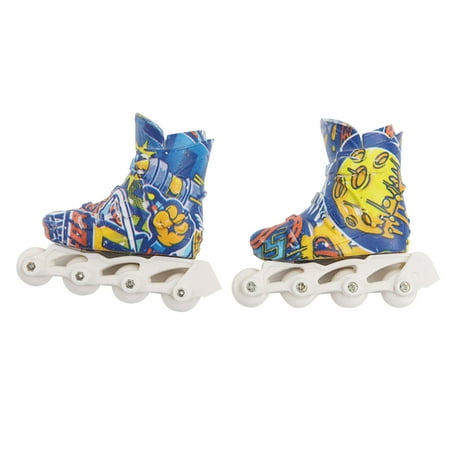 

HOTYA 1 Pair Mini Finger Skate Shoes Toys Finger Roller Mini Inline Skates Kids Gift