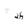 thumbnail image 4 of Casa De Muñecas En Miniatura Con Mesa Redonda Y Estatua De Ciervo Negro, Figura De Reno De Resina Para Simular La Vida, Jardín, Casa De Juegos, Sala De Estar, Estudio, Balcón, Decoraciones., 4 of 7