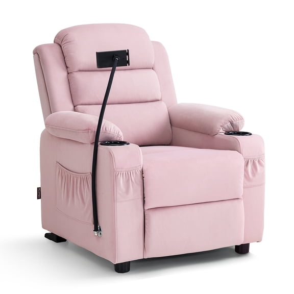 MCombo Big Kids Recliner with iPad Stand and Cup Holders, Ages 5 , Teens Reclining chair, , Pink