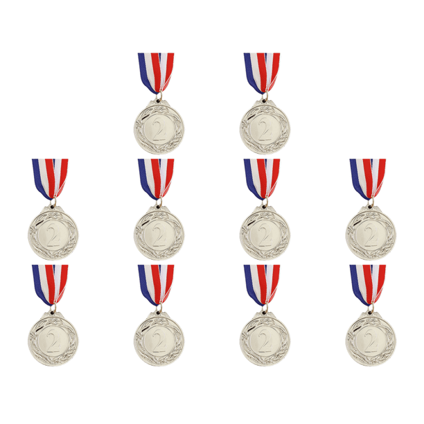 Medalla 5 Cm Plata Con Cinta para El Cuello Premios Ganador Juegos Pelota