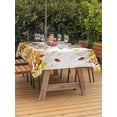 thumbnail image 4 of 60x102 Inch Outdoor Tablecloth with Umbrella Hole Zipper Rectangle Yellow Leaf Rectangular Tablecloths Outside Waterproof Fall Plant Country Vintage Watercolor White Patio Table Cover for Picnic, 4 of 8