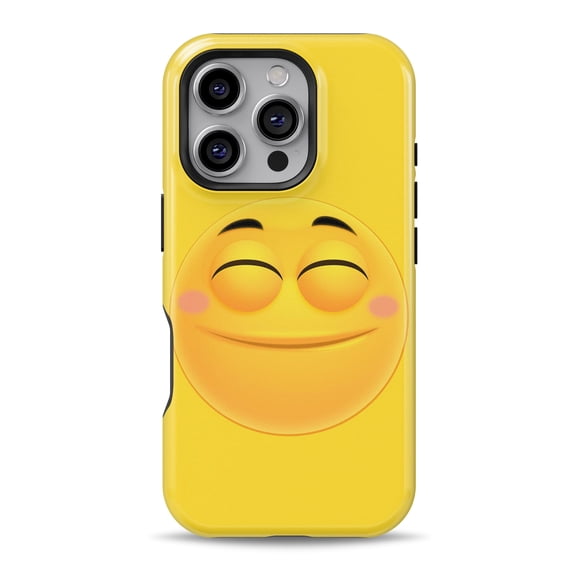 DesignSkinz Scratch-Resistant Hard Slim Case Compatible with iPhone 16 (Compatible with MagSafe) - Smiley V3 Friendly Emoticons