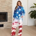 thumbnail image 3 of Renewold 2 PCS Matching Outfits for Women Soft Oversized Sweatshirt and Drawstring Wide Leg Lounge Pants Track Suit Casual Spring Fall Tracksuit, Patriotic America Flag Print, XL, 3 of 7