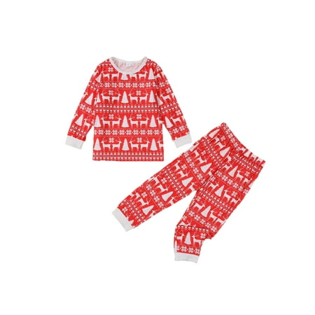 

Christmas Family Pajamas Matching Set Print Tops and Elastic Pants