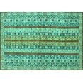 thumbnail image 1 of Ahgly Company Machine Washable Indoor Rectangle Abstract Turquoise Blue Modern Area Rugs, 3' x 5', 1 of 4