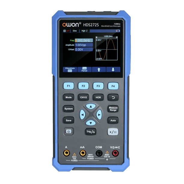 Owon Oscilloscope Multimeter Waveform Generator Hds272S 2Ch 70Mhz