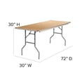 thumbnail image 3 of Bowery Hill Rectangular Birchwood Folding Banquet Table in Silver, 3 of 5