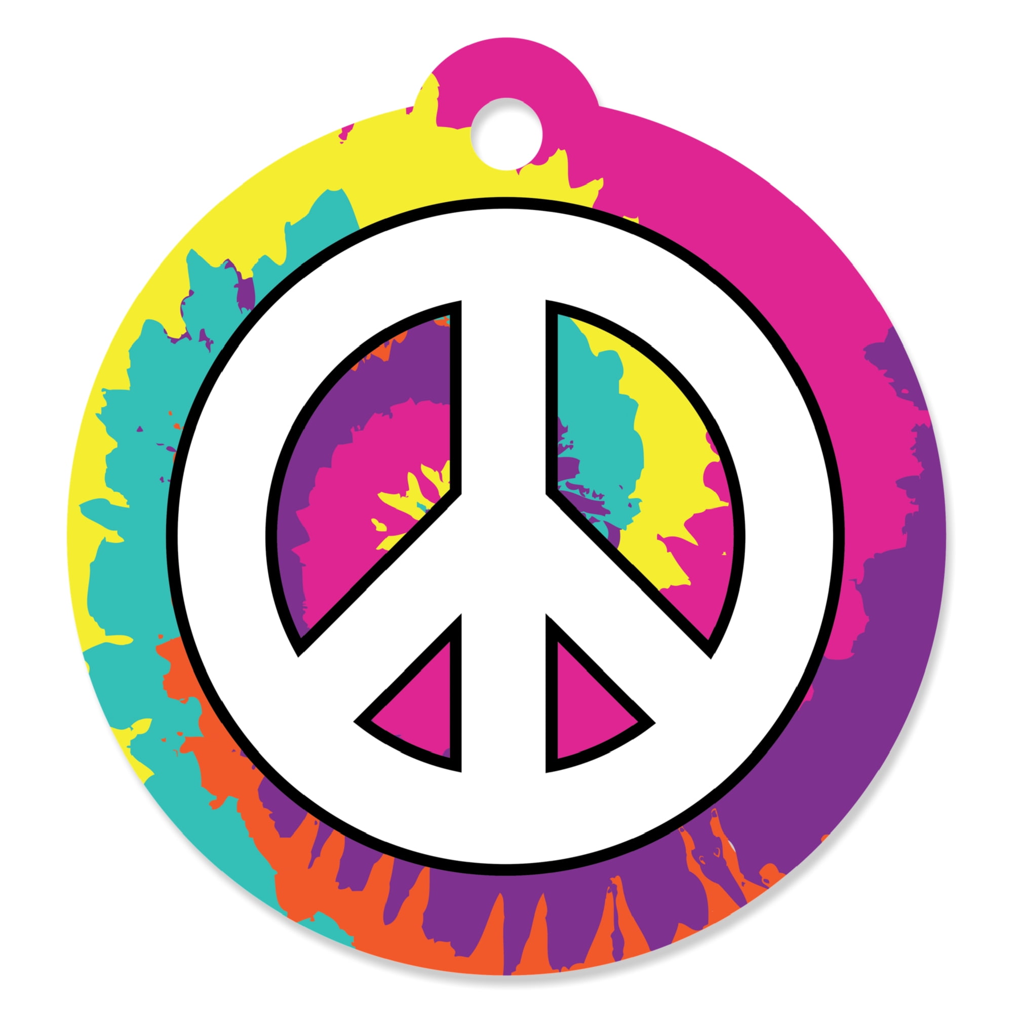 108 PEACE SIGN RETRO 70'S Birthday Party Favors Stickers Labels for Hershey Kiss 