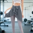 thumbnail image 4 of Women's Two Way Convertible Yoga Skirt, Wrap Around Waist Skirt or Neck Poncho, Lightweight Sports Cover Up Skirt for Beach, Yoga and Daily Sun Protection Dark Gray A, 4 of 7
