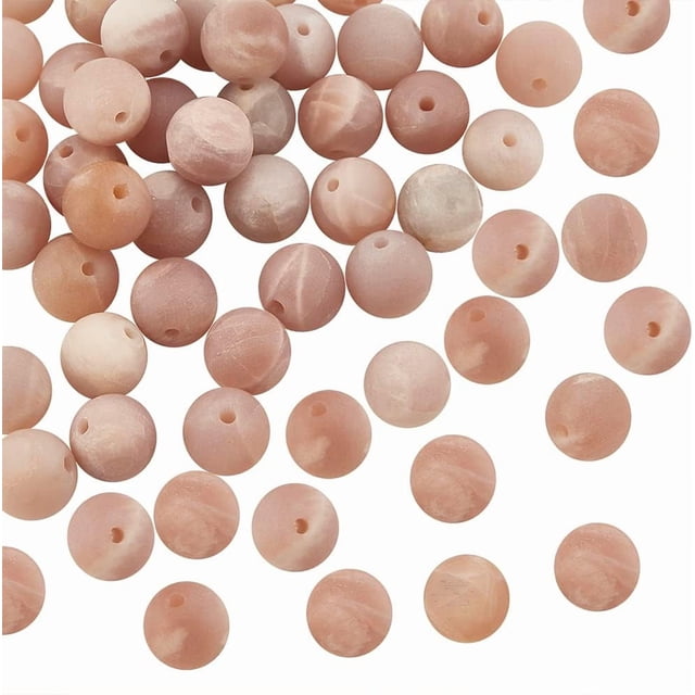 49 cuentas redondas de piedra solar natural de 8 mm, cuentas redondas y lisas de piedras preciosas, cuentas sueltas energéticas para joyería, pulseras, collares y pendientes, manualidades DIY.