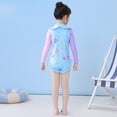 thumbnail image 4 of 4-6 T Bathing Suits Girls Long Sleeve Sun Protective Swimsuit with Ruffle Design Full Coverage Rash Guard for Toddlers and Kids, 4 of 6