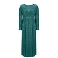 thumbnail image 6 of Casual Dresses for Women Women Formal Sequin Dresses - Evening Gowns Long Sleeve V-Neck Wedding Guest Sparkly Prom Long Maxi Dress Green L, 6 of 6