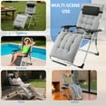 thumbnail image 2 of EDX Zero Gravity Chair, Reclining Camping Lounge Chair with Removable Cushion, Headrest and Cup Holder Trays, Folding Patio Recliner for Indoor&Outdoor Use, 440LBS Capacity, Gray, 2 of 9