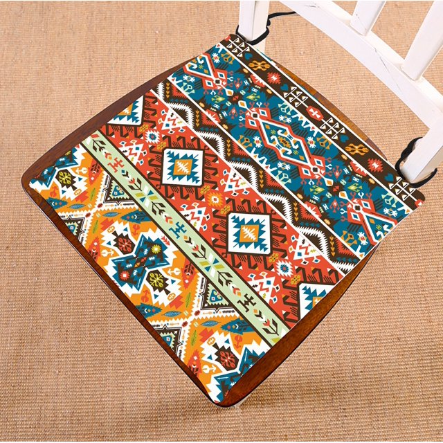 ABPHQTO Cojín de silla de estilo tribal colorido Cojín de asiento Cojín de silla Cojín de suelo 50x50 cm