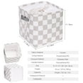 thumbnail image 6 of Hinwo 3-Pack Square Organizer Shelf Bins, Canvas Fabric Storage Baskets with Handles & Drawstring Cover, 22L Collapsible Storage Boxes, 11 x 11 x 11 Inches, Grey Checkerboard, 6 of 6
