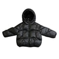 thumbnail image 4 of Jalioing Toddler Kids Puffer Jacket Solid Color Long Sleeve Zipper Winter Coat Thick Thermal Hooded Jacket Outerwear, 4 of 9