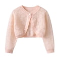 thumbnail image 3 of HVOBTTY Fall Toddler Girl's Jacket Solid Color Hollow Out Floral Button Thin Sun Protection Knit Cardigan Outerwear Coat for 0.5-9 Years, 3 of 5