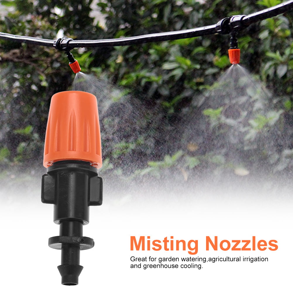 50 pcs Adjustable Micro Atomizing Sprinkler Nozzles Water Spraying Tee for Green 