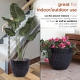 thumbnail image 6 of Alpine Corporation 15" x 12" Stone-Look Planters with Drainage Holes, Black, Set of 2, 6 of 13