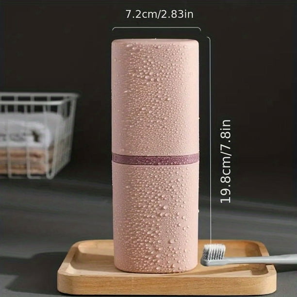 1pc Portable Toothbrush Box, Dustproof Toothbrush Toothpaste Cup Holder, Plastic Lightweight Toothbrush Container For Traveling Camping, Bathroom Accessories