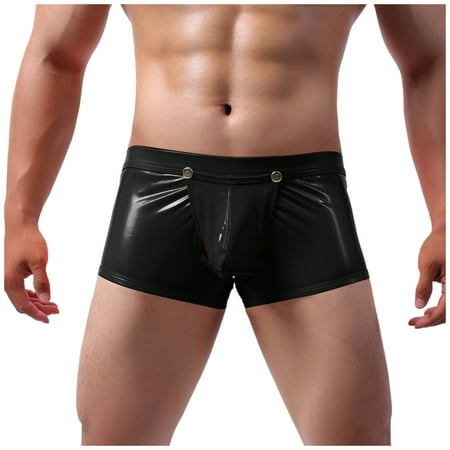 

solacol Sexy Mens Lingerie Mens Underwear Boxer Briefs Mens Underwear Briefs Men Sexy Thong Faux Leather Lingerie Briefs Underwear Boxer Shorts Briefs String Sexy Mens Underwear Mens Underwear Sexy