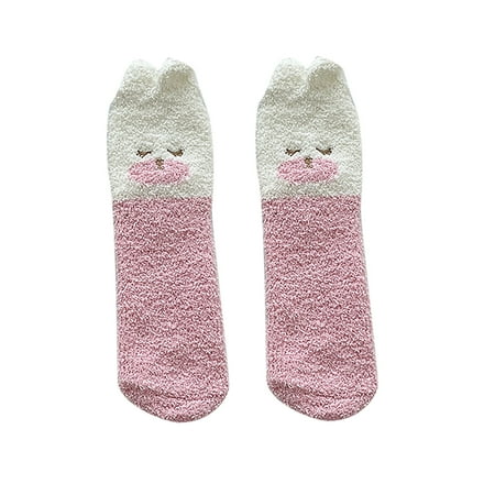 

Compression Socks for Women Woman s Girls Cute Coloer Stripe Wave Point Print Thicken Coral Fleece Keep Warm Socks Sox Thigh High Socks Funny Socks Warm Socks for Women Hot Pink 35-39