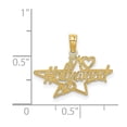thumbnail image 2 of 14k Yellow Gold Solid Textured Polished I Love Heart Hollywood Star Pendant Necklace 16.3x21.55mm Wide 0.5mm Thick Penda, 2 of 2