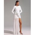 thumbnail image 2 of Vestido de noche BELLA BARNETT White Diamond de manga larga para mujer, 2 of 5