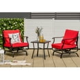 thumbnail image 1 of Gymax 3PCS Outdoor Rocking Chair Set Patio Conversation Bistro Set w/ Red Cushions, 1 of 10