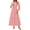 Pink, variant on PRETTYGARDEN Women's Elegant Maxi Dresses Long Sleeve V Neck Flowy Pockets Casual Modest Dress Fall Fashion Clothes