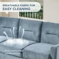 thumbnail image 4 of Mitinya Mid Century Modern Velvet Upholstered 3 Seater Couch, Gray, 4 of 8