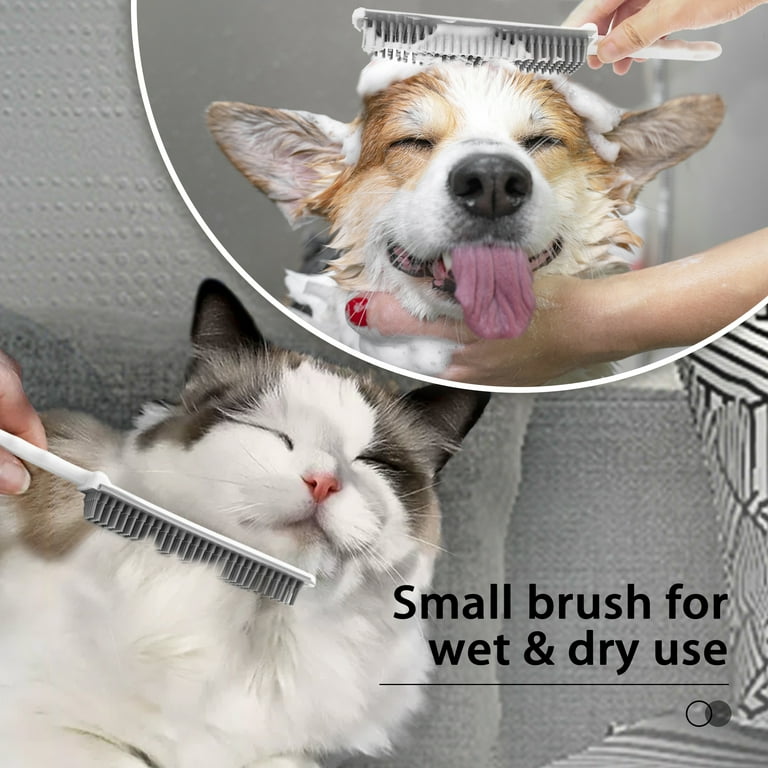 JEHONN Rubber Broom Carpet Rake for Pet Hair with Squeegee