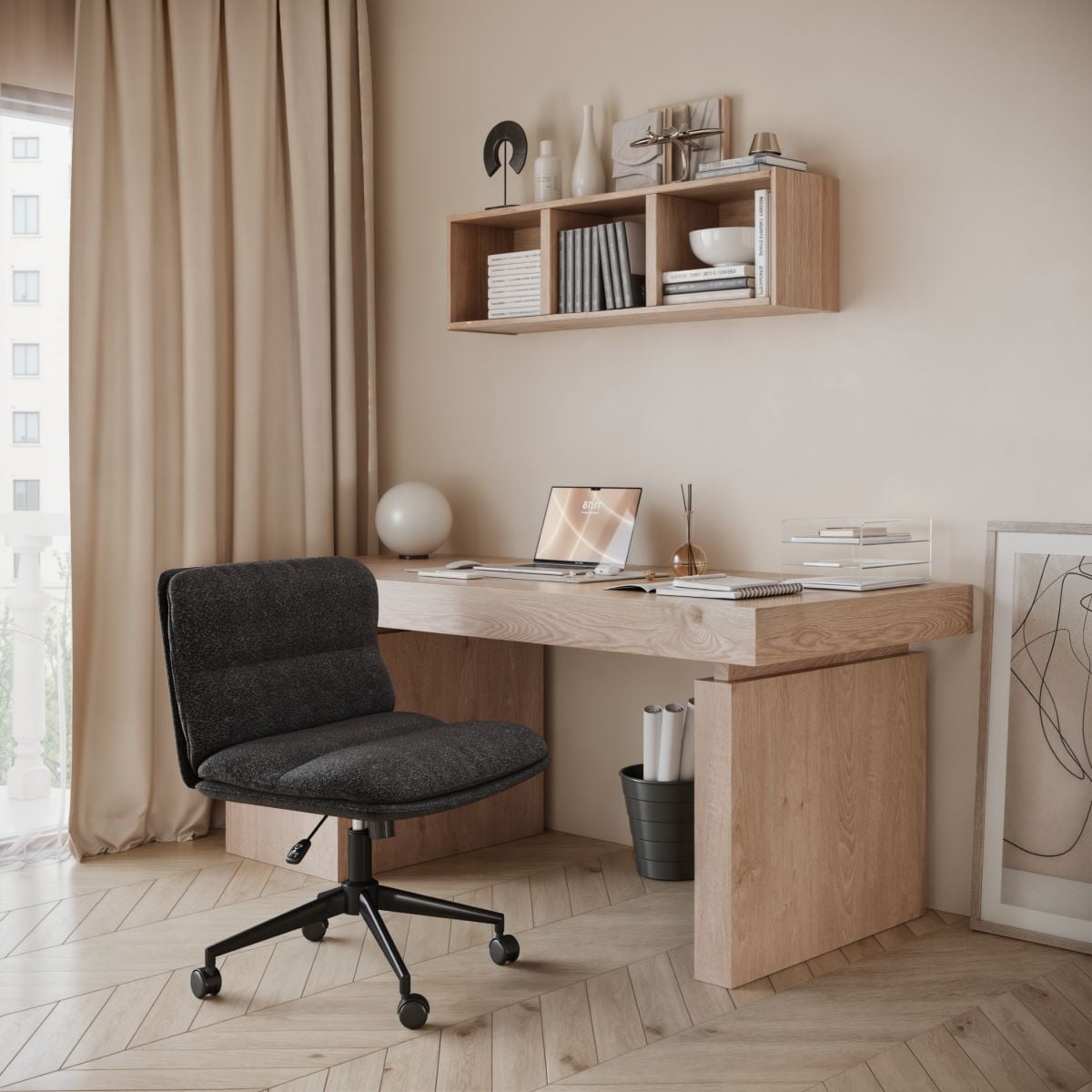 Chaise de bureau Amelia, noire