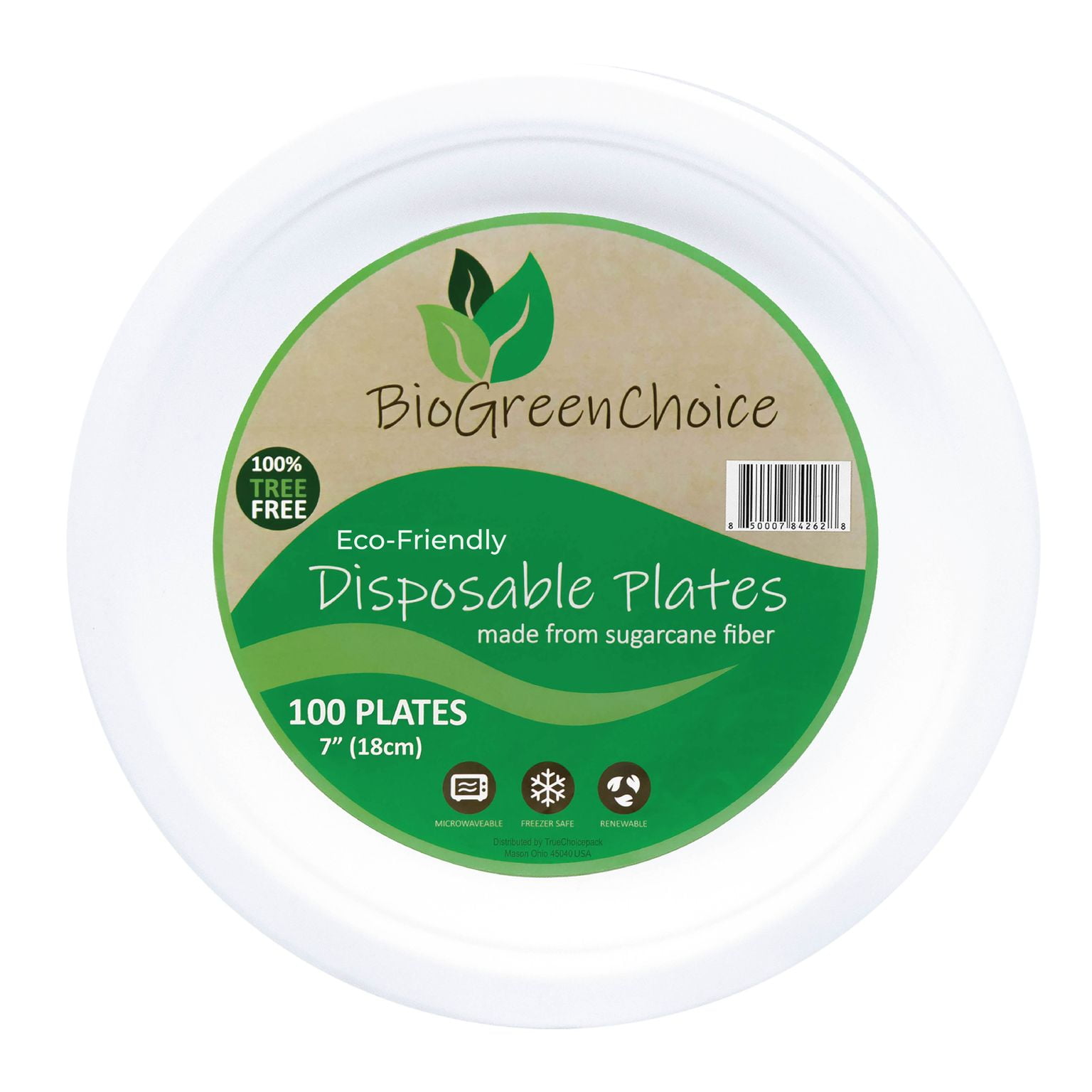BioGreenChoice 7in. EcoFriendly Disposable Paper Plate Microwave