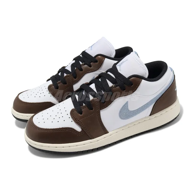 Ni - ke Ni - ke Air Jordan 1 Low SE GS AJ1 Mocha Blue Grey Kids Youth Casual FQ8156-142