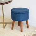thumbnail image 1 of Humble Crew Velour Round Storage Ottoman Footstool, Velvet Blue, 1 of 6