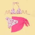 thumbnail image 2 of BOOMNY Womens Bikini Sets 3 Peice Swimsuit For Women Hawaii Graphic Swimwear Halter Neck Low Rise Cozy Soft Bathing Suits, 2 of 3