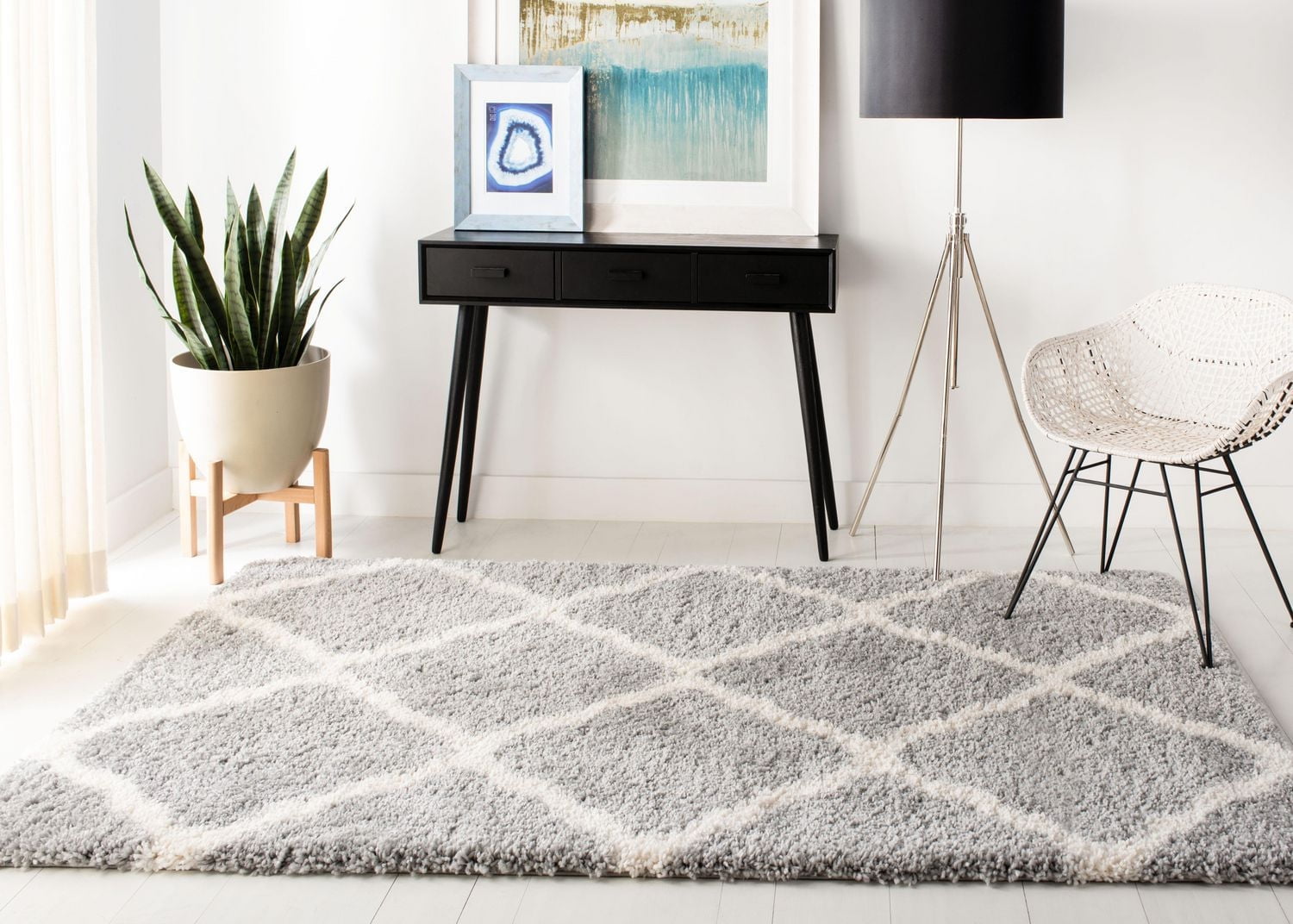 Safavieh Fontana Venice Tapis Peluche Shag Géométrique